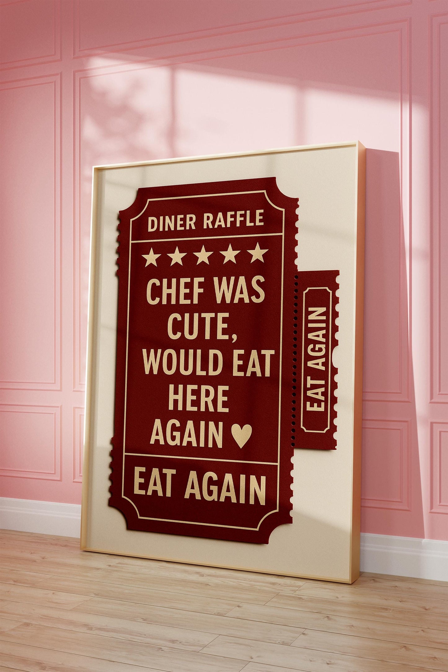 Chef Was Cute Guest Check Poster — Digital Poster (G08)