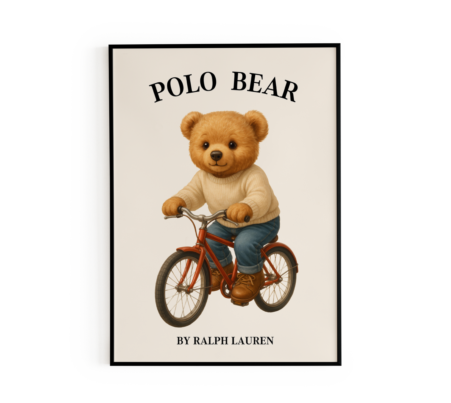 Cycling Teddy Bear Poster