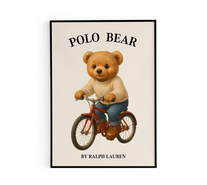 Cycling Teddy Bear Poster