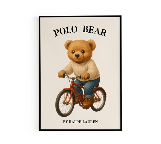 Cycling Teddy Bear Poster