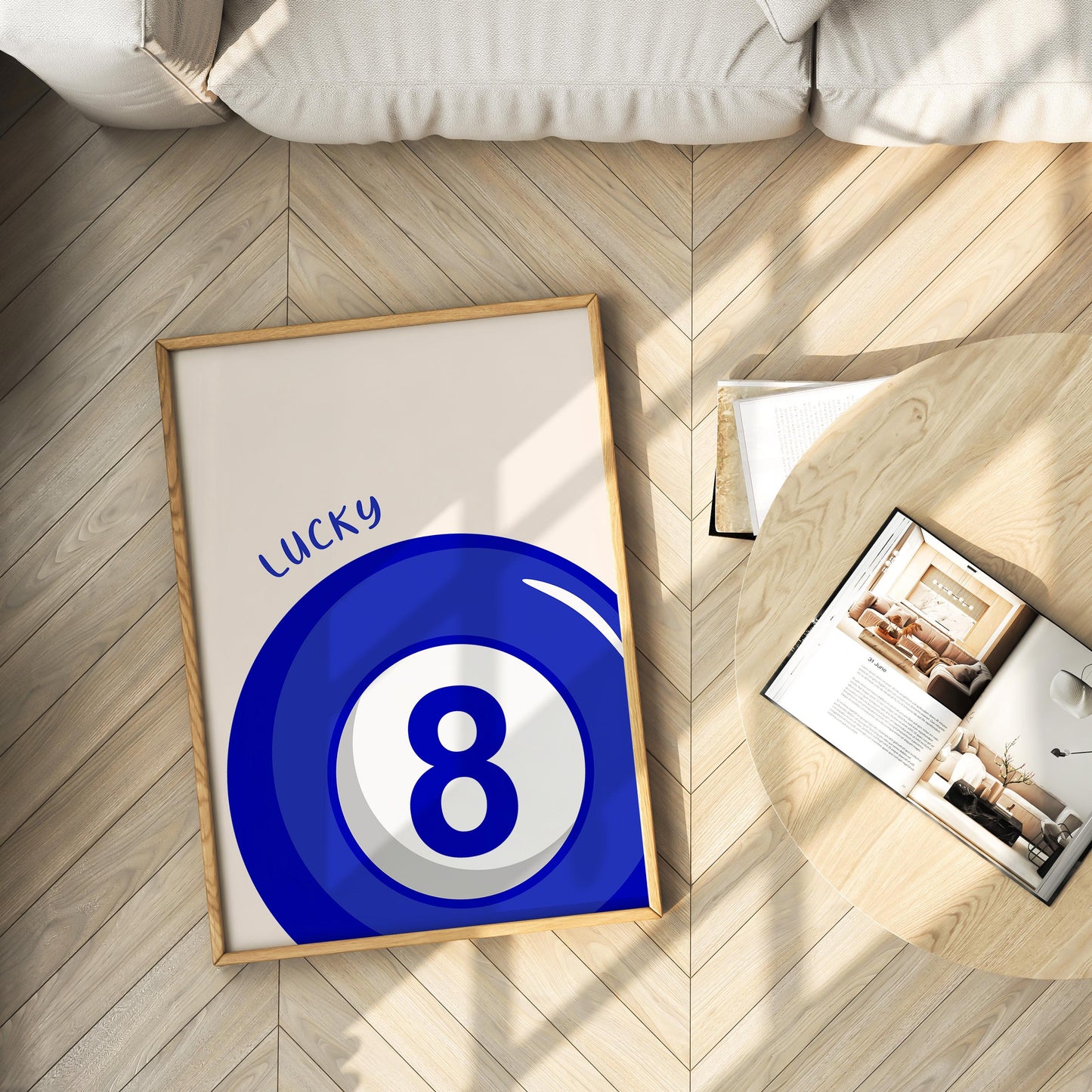 Vintage Blue Matchbox “Lucky You” Set of 3 — Digital Poster (B132)