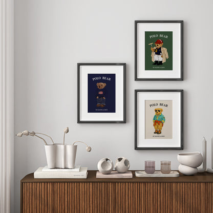 Preppy Bear Mascot Trio Set Posters