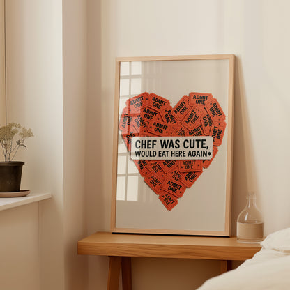 Romantic Red Ticket Heart Poster