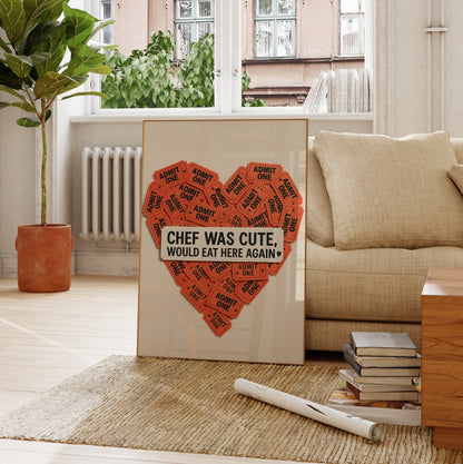 Romantic Red Ticket Heart Poster