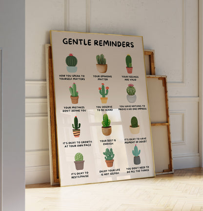 Gentle Reminders Wall Art, Mental Print — Physical Poster (A41)