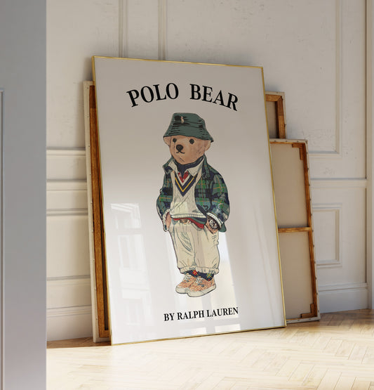 Vintage Preppy Bear Fashion Poster