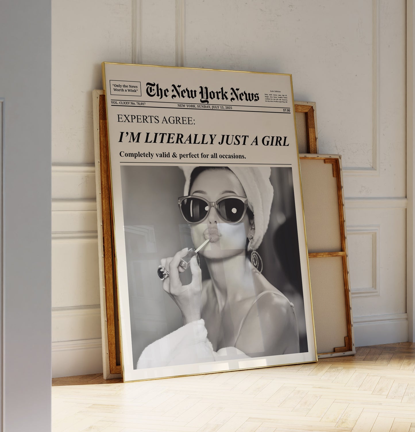Trendy Women Newspaper Print – Physical Poster (G01)