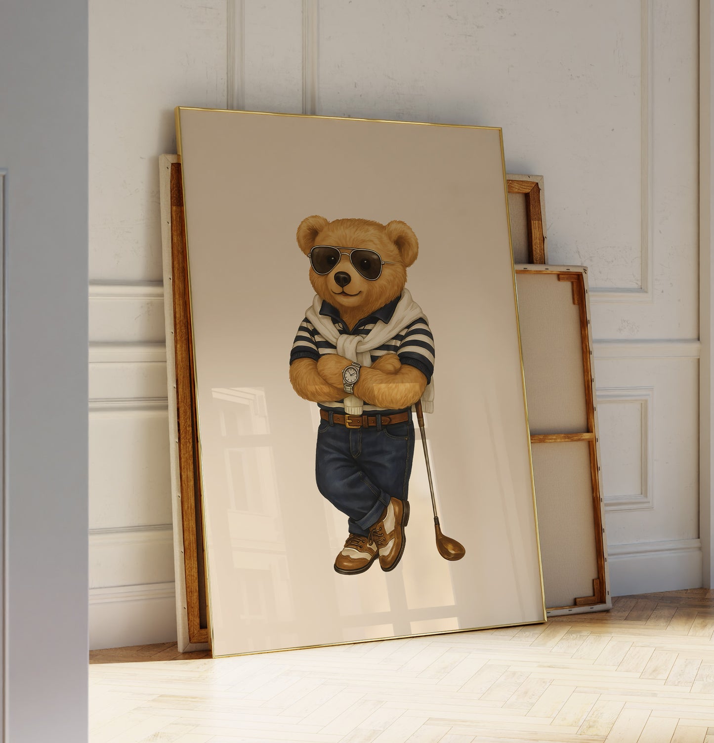 Golf Bear Poster, Digital Download (D48)