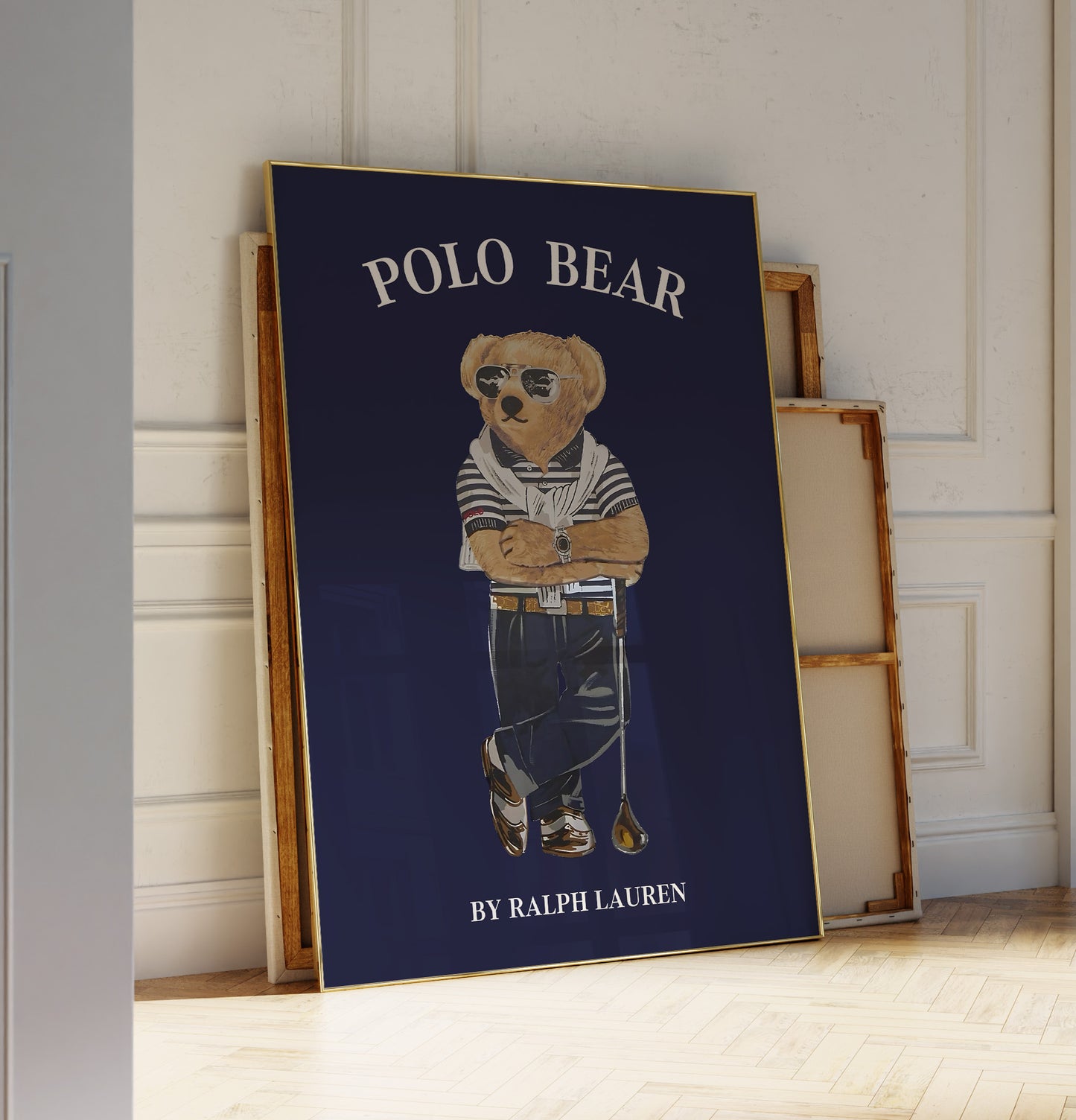 Preppy Bear Golfing Print