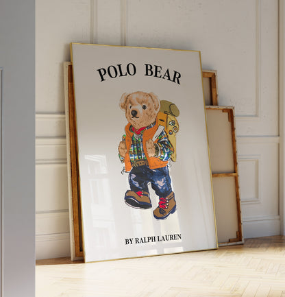 Hiking Bear Adventure Wall Art