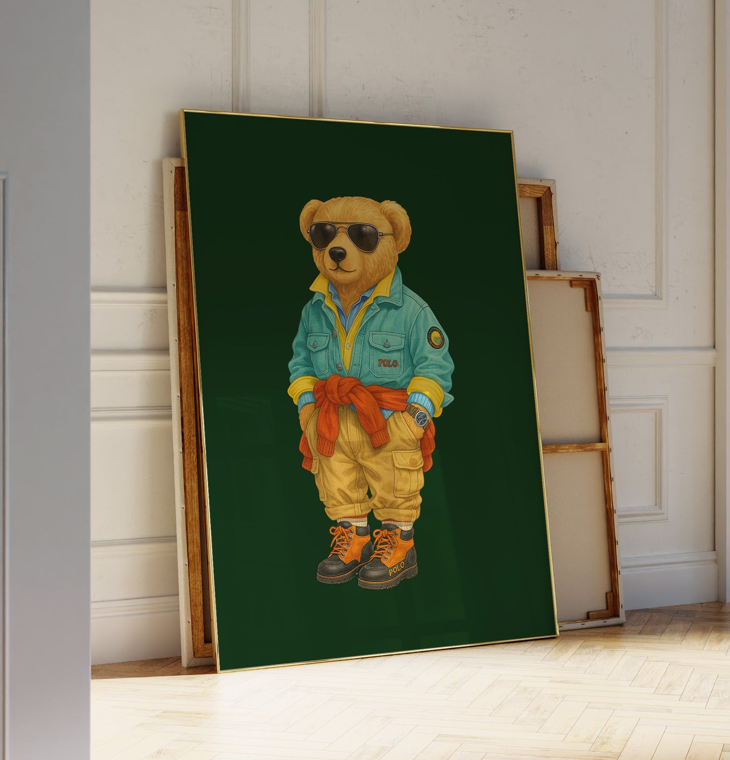 Luxury Green Bear Poster, Digital Download (D93)