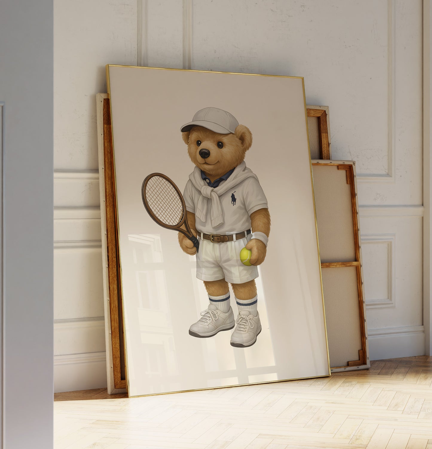 Tennis Teddy Bear Poster