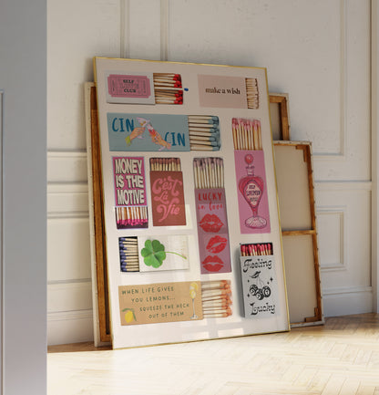 Vintage Matchbox Collage Wall Art