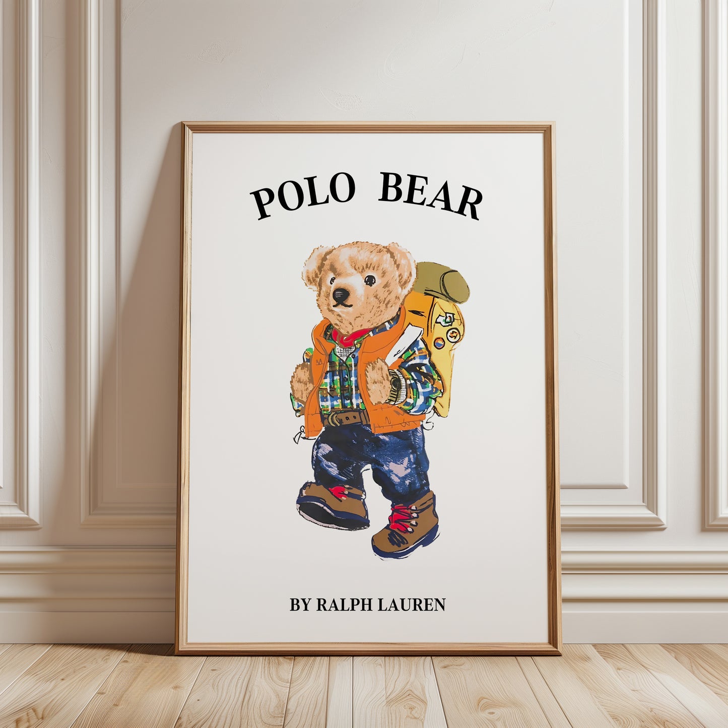 Hiking Bear Adventure Wall Art