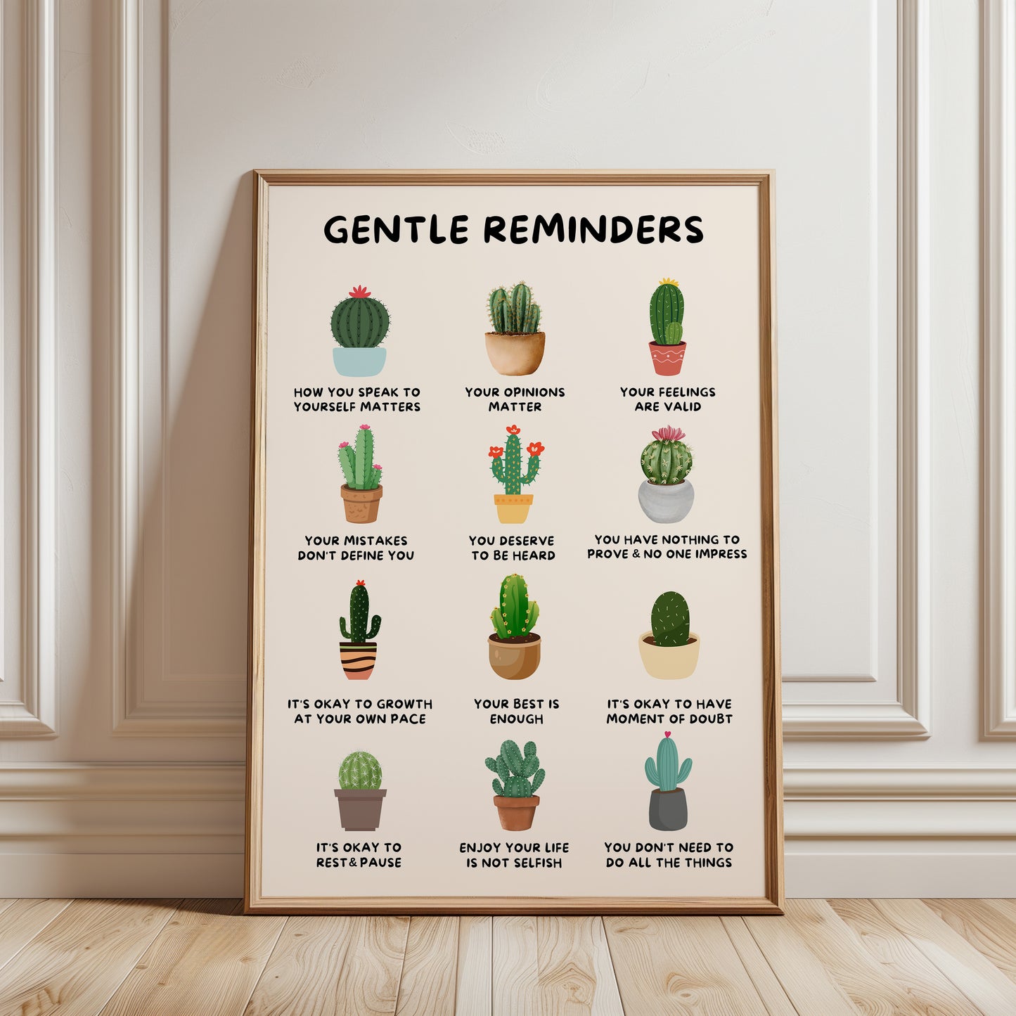 Gentle Reminders Wall Art, Mental Print — Physical Poster (A41)