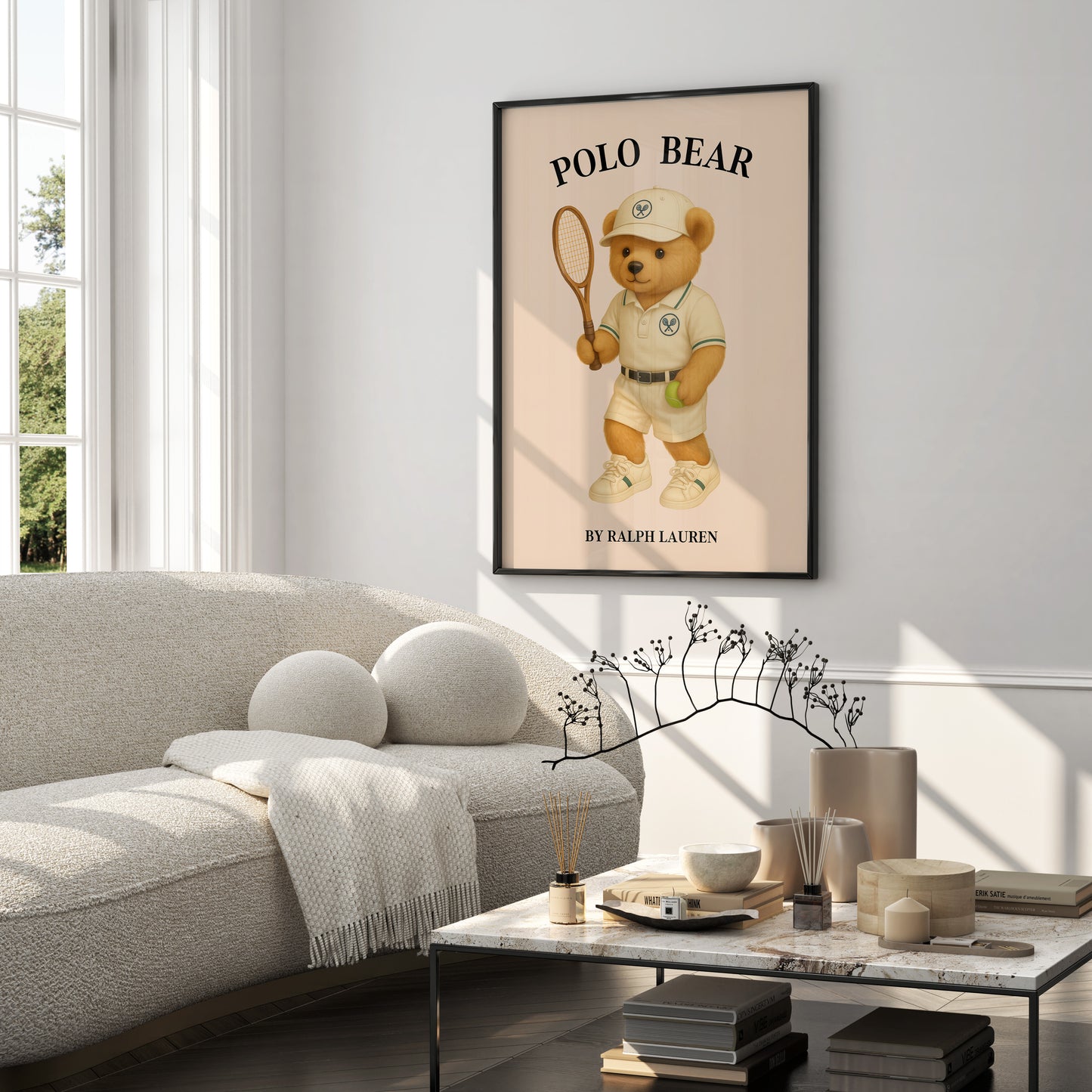 Tennis Bear Poster, Digital Download (D33)