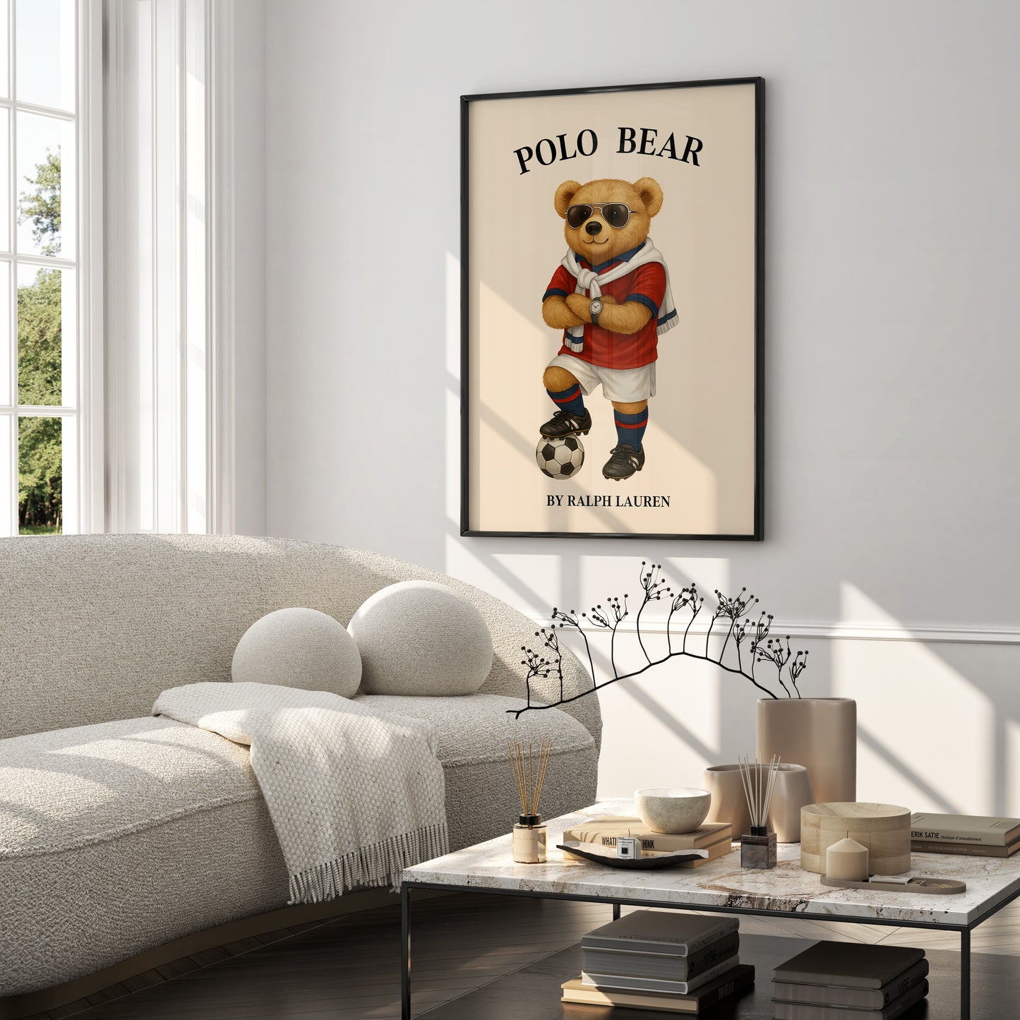 Football Bear Poster, Digital Download (D49)