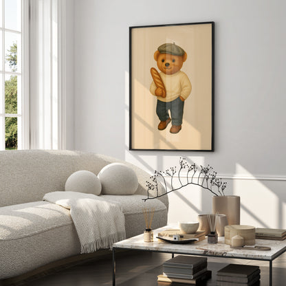 Paris Polo Bear Poster, Polo Decor – Physical Print (D21)