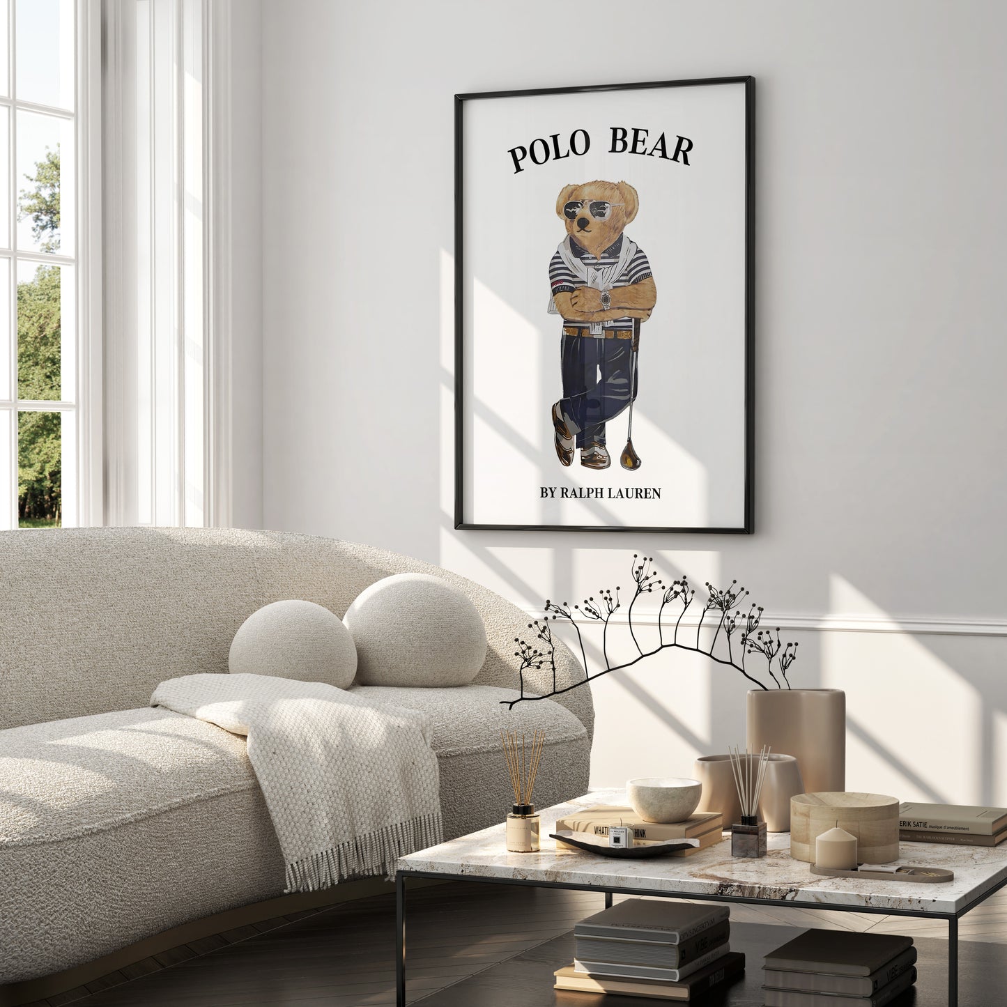 Luxury Polo Bear Poster, Digital Download (C211)