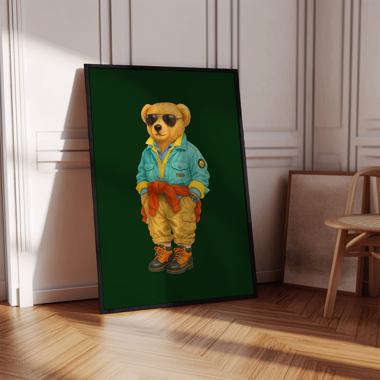 Classic Polo Bear Poster, Luxury Bear Print – Physical Print (D93)