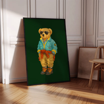 Classic Polo Bear Poster, Luxury Bear Print – Physical Print (D93)
