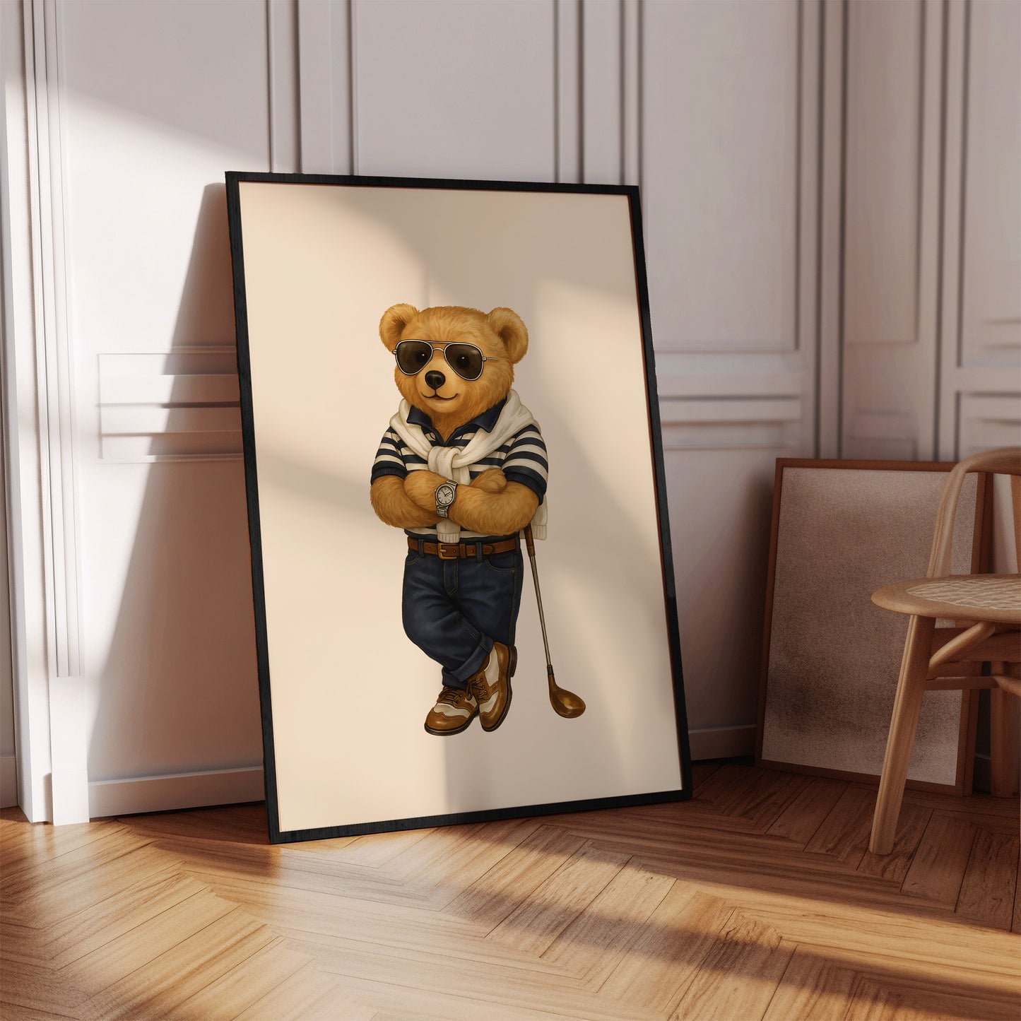 Polo Bear Poster, Golf Bear Print – Physical Print (D48.1)
