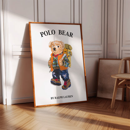Hiking Bear Adventure Wall Art