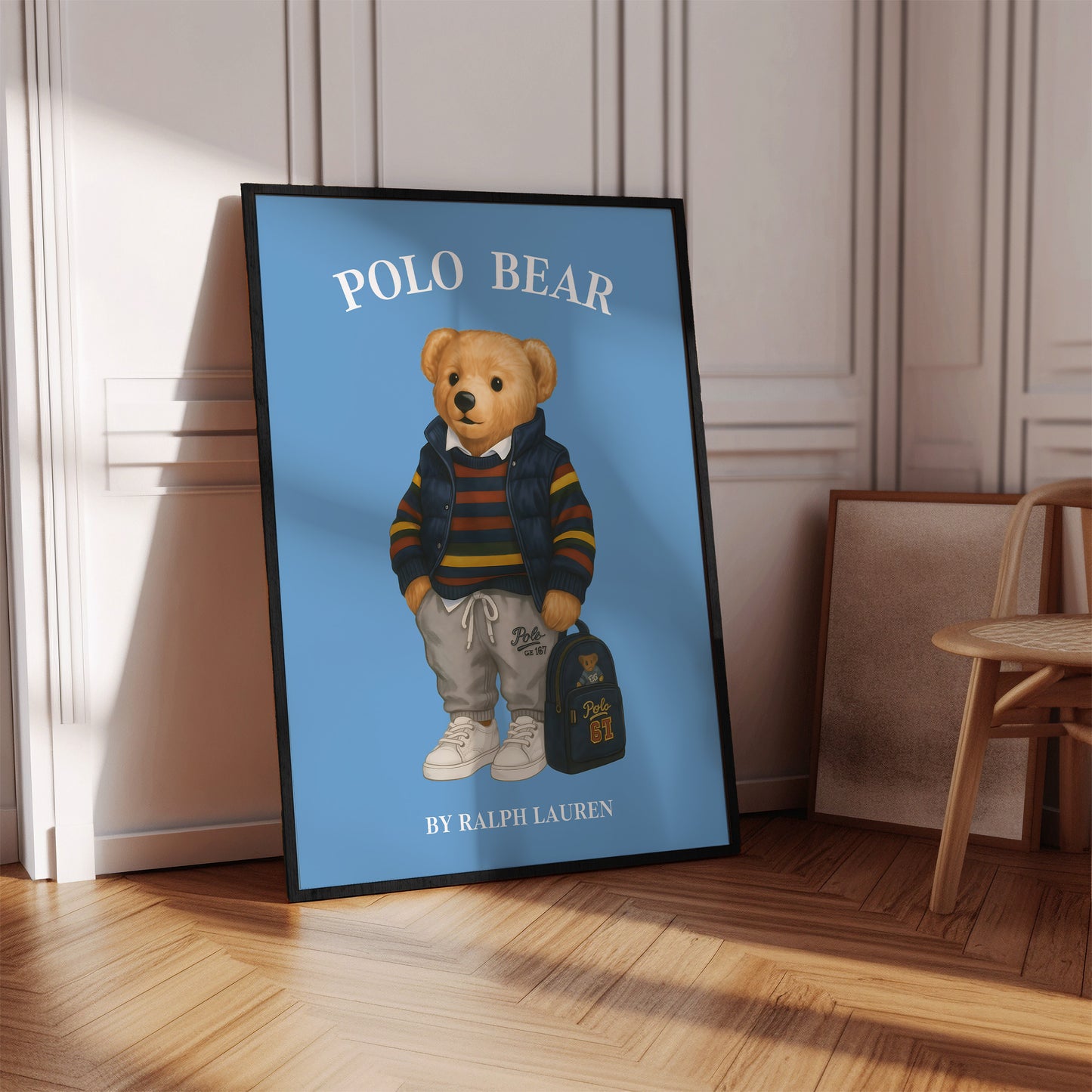 Polo Bear Poster, Cute Bear Print – Physical Print (D42)