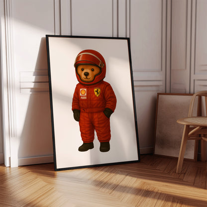 Formula 1 Polo Bear Poster, Driver F1 Print – Physical Print (D23)