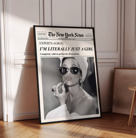 Trendy Women Newspaper Print – Physical Poster (G01)