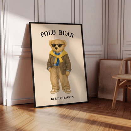 Polo Bear Poster, Cute Nursery Print – Physical Print (D37.0)