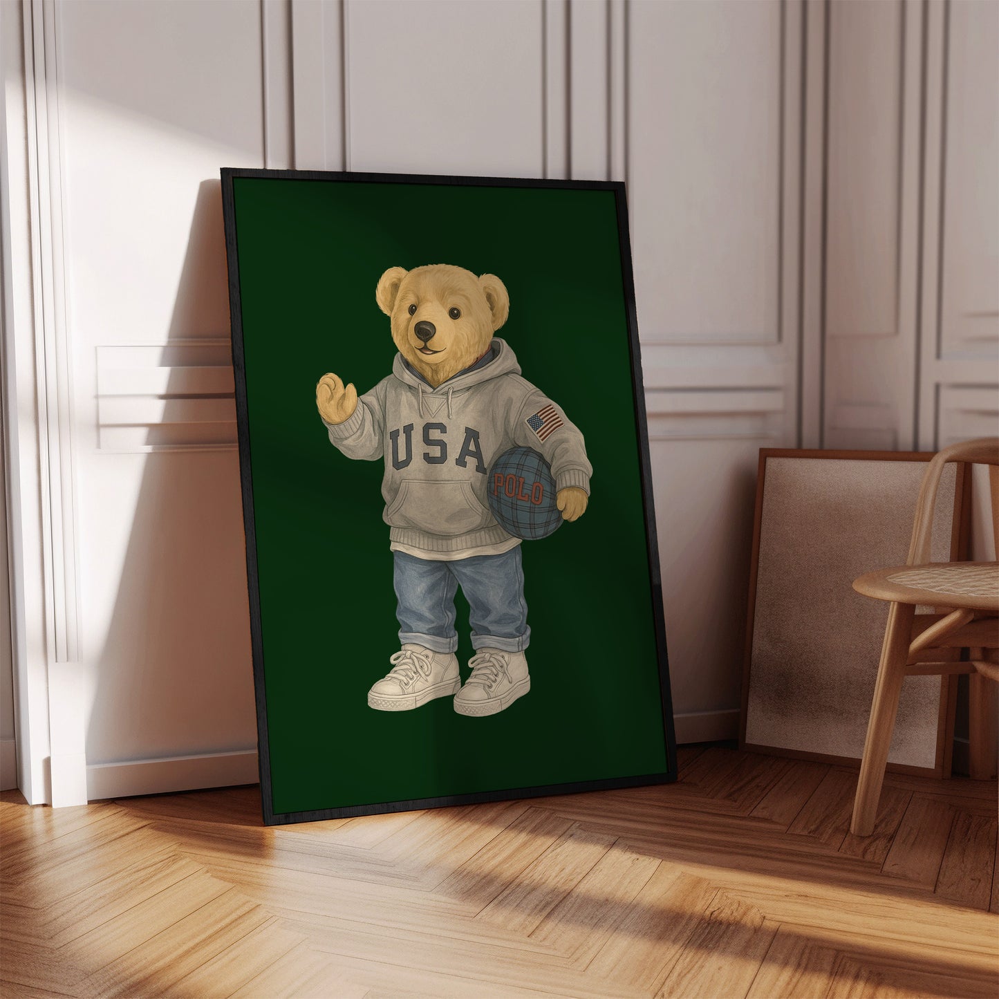 USA Hoodie Bear Poster