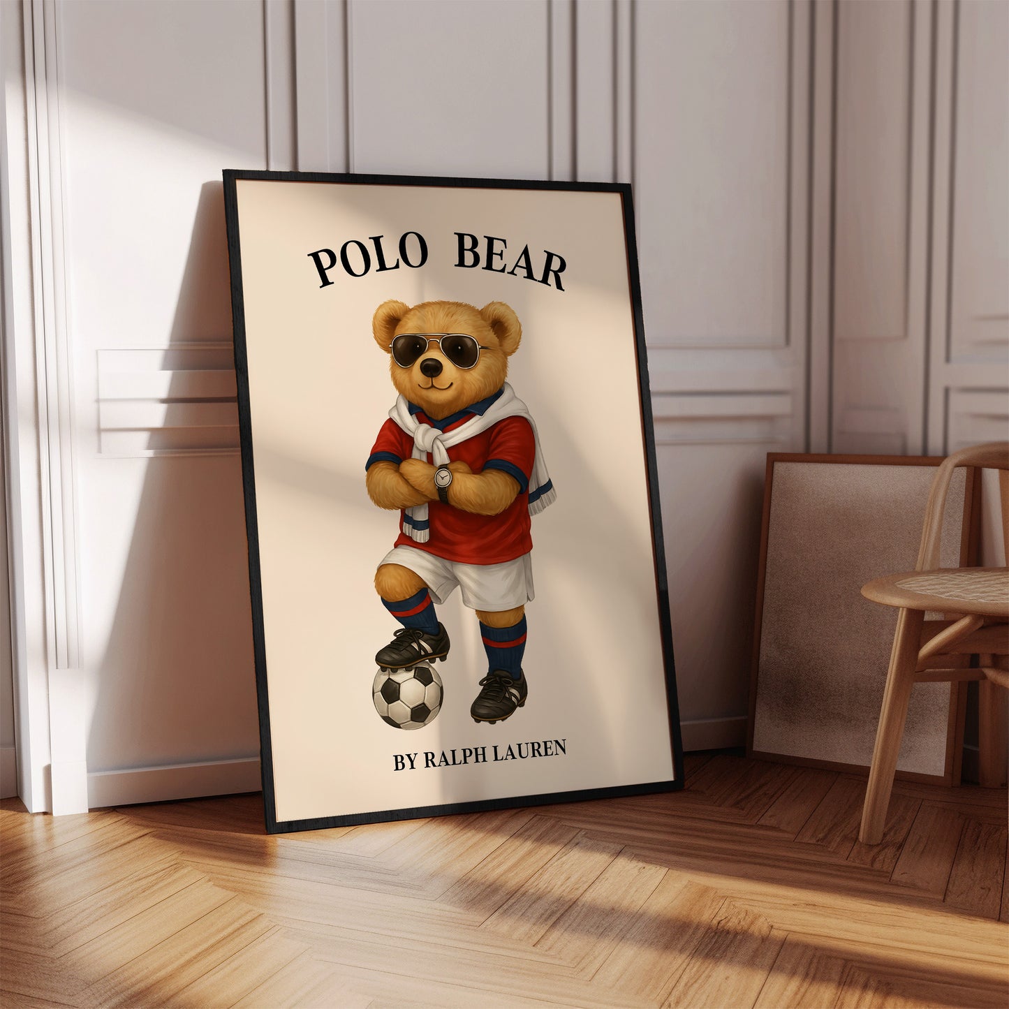 Football Bear Poster, Digital Download (D49)