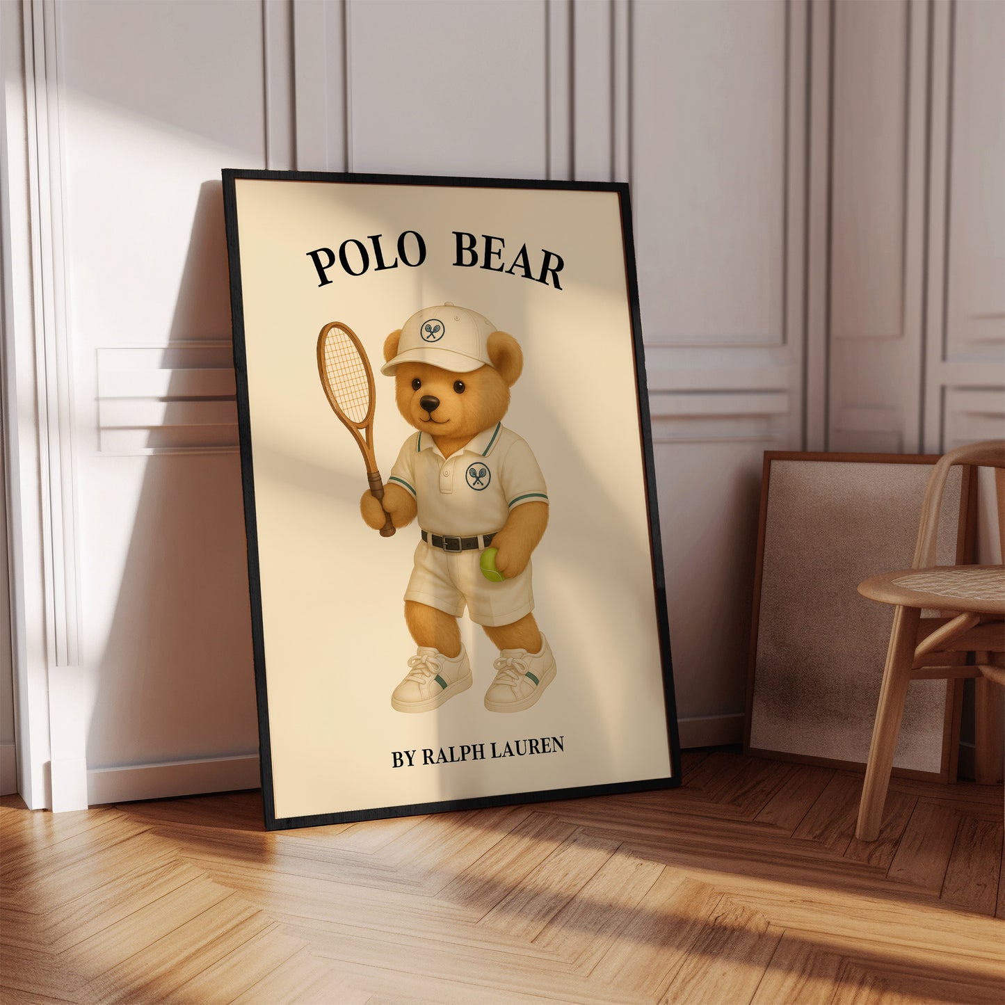 Tennis Bear Poster, Digital Download (D29)