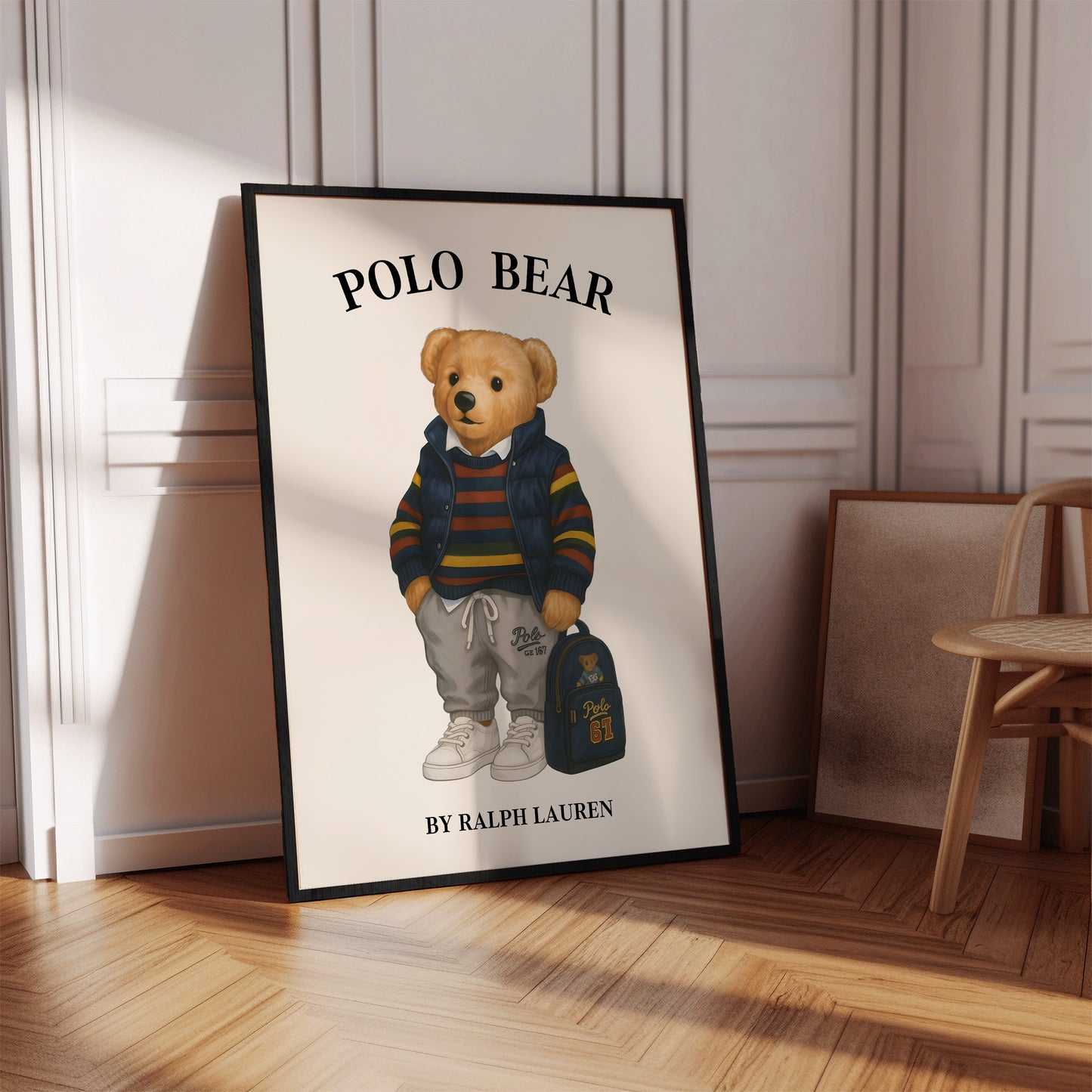Polo Bear Poster, Cute Bear Print – Physical Print (D43)