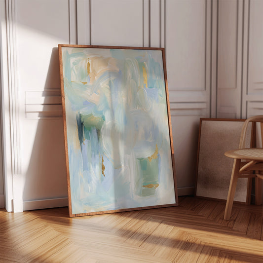 Modern Pastel Blue Abstract Poster