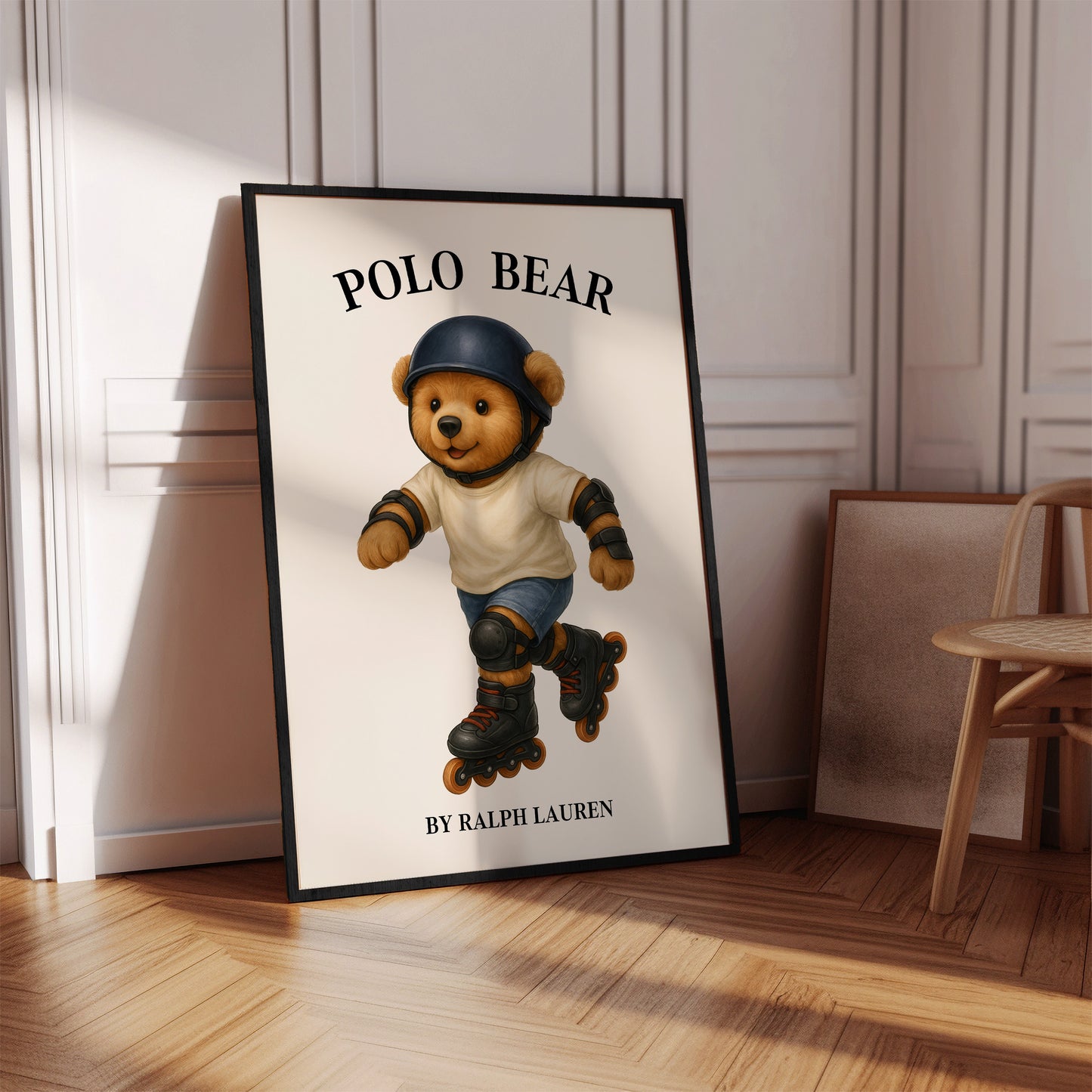 Skating Teddy Bear Poster