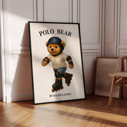 Skating Teddy Bear Poster