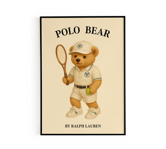 Tennis Heritage Bear Poster