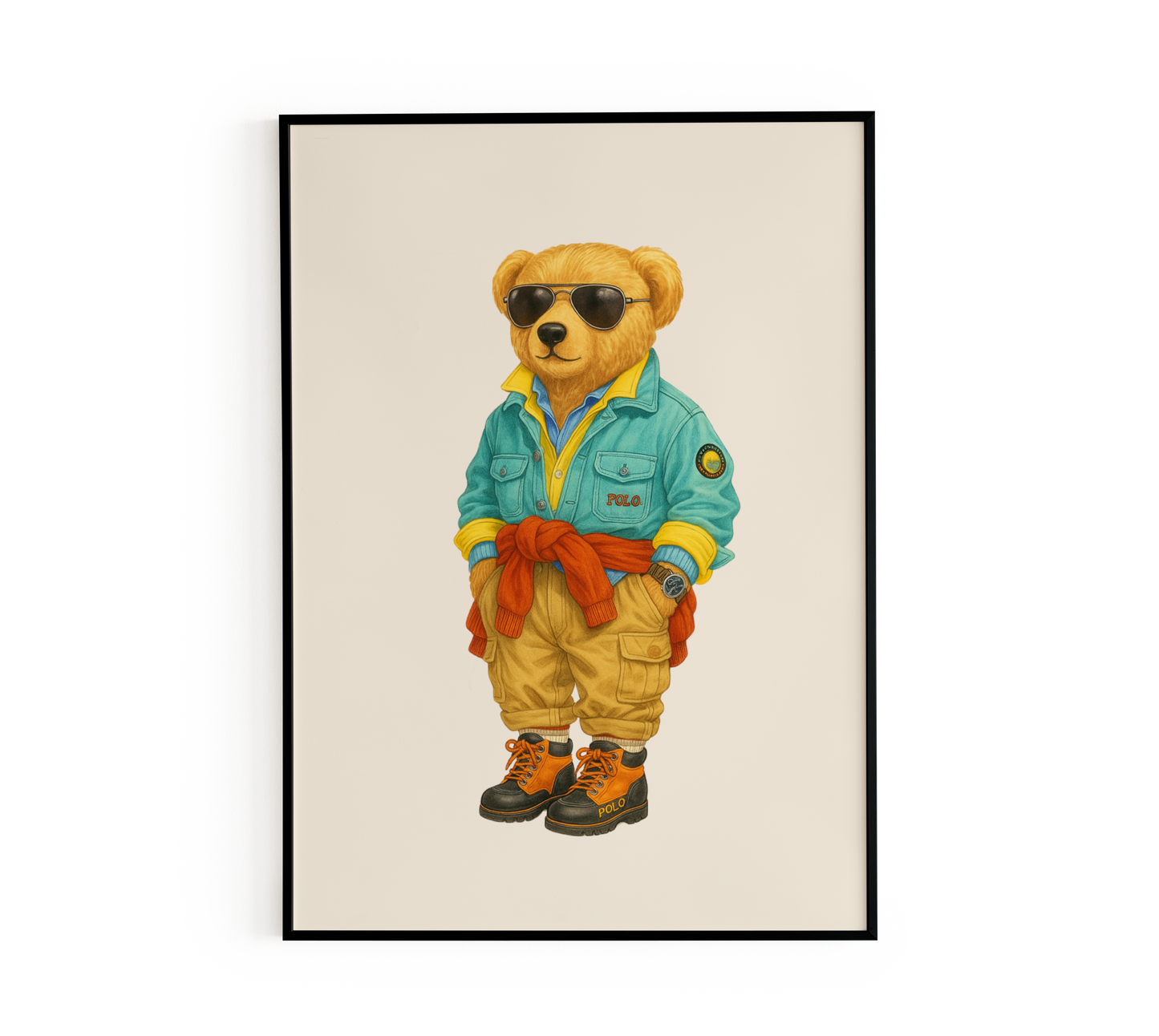 Coastal Safari Adventurer Bear Poster