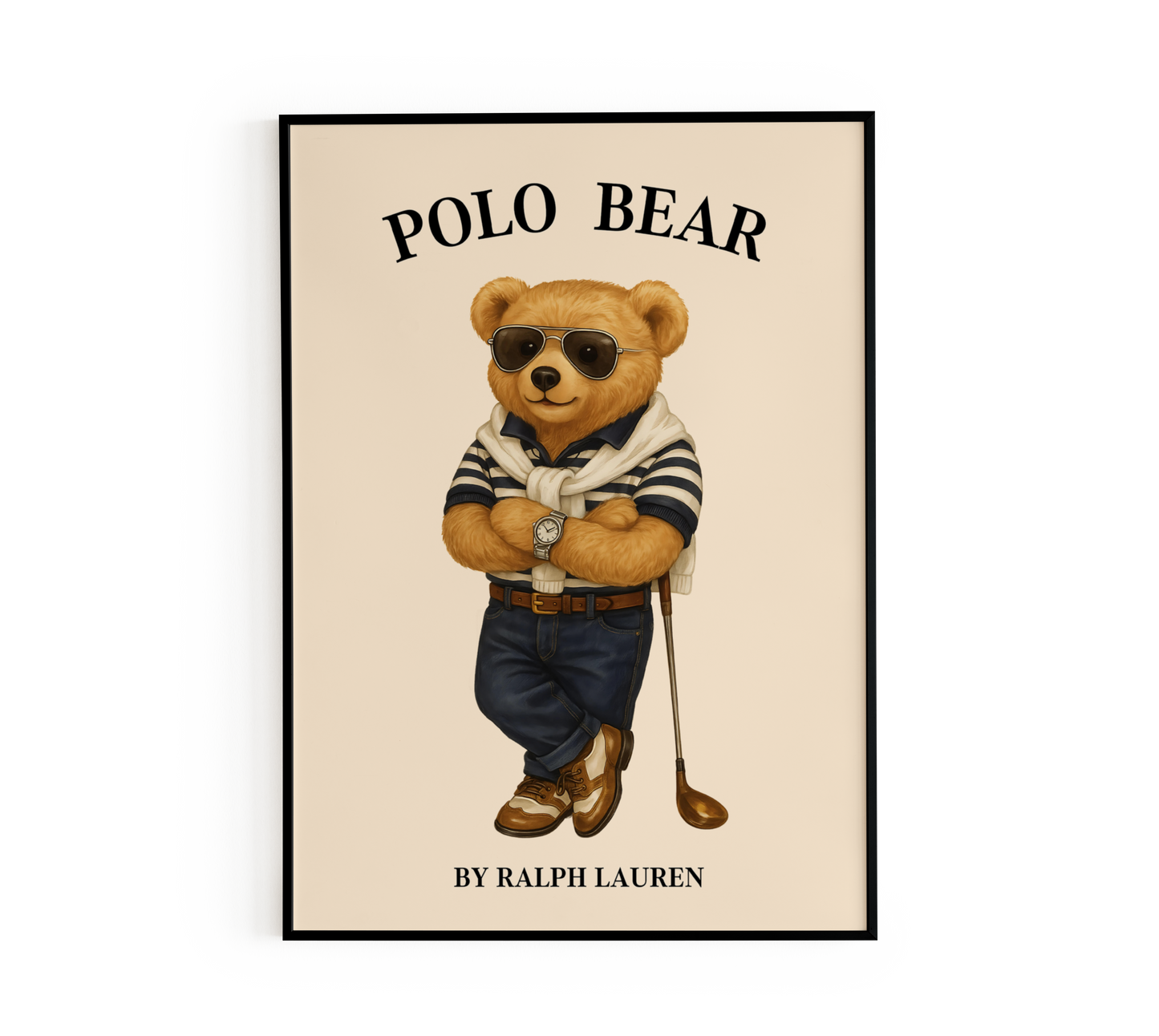 Golf Mascot Bear Poster