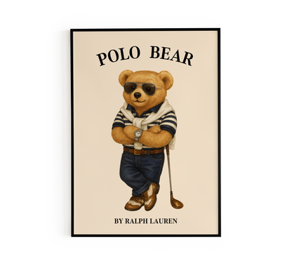 Golf Mascot Bear Poster
