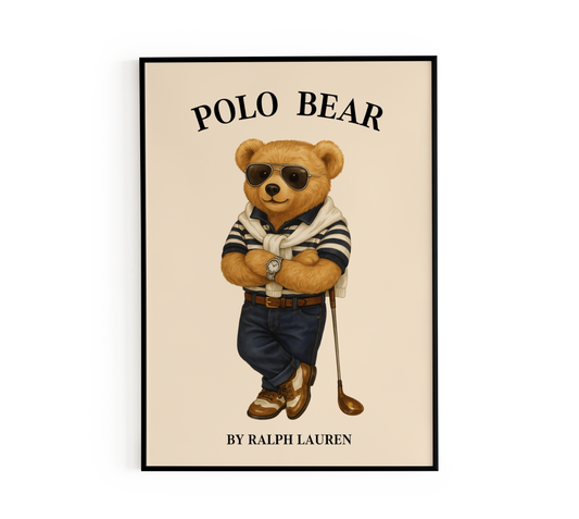 Golf Mascot Bear Poster