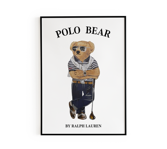 Luxury Golf Gentleman Bear Print