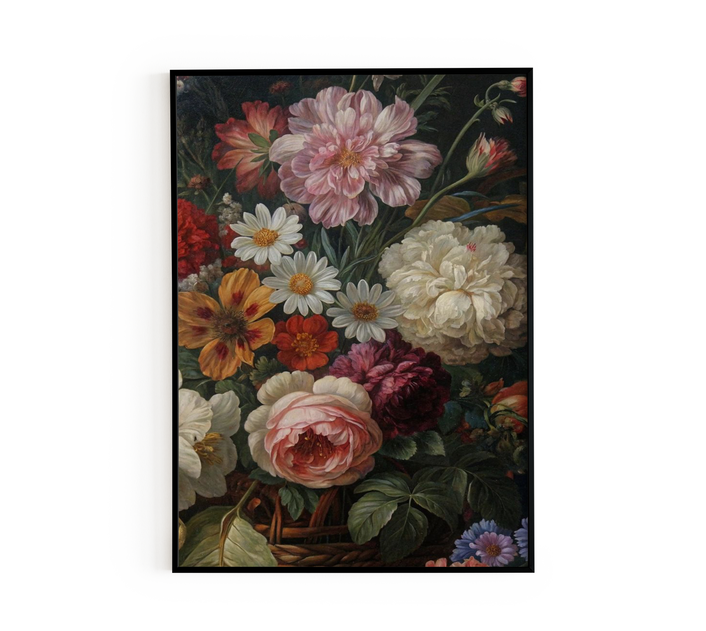 Dutch Moody Floral Basket Wall Art