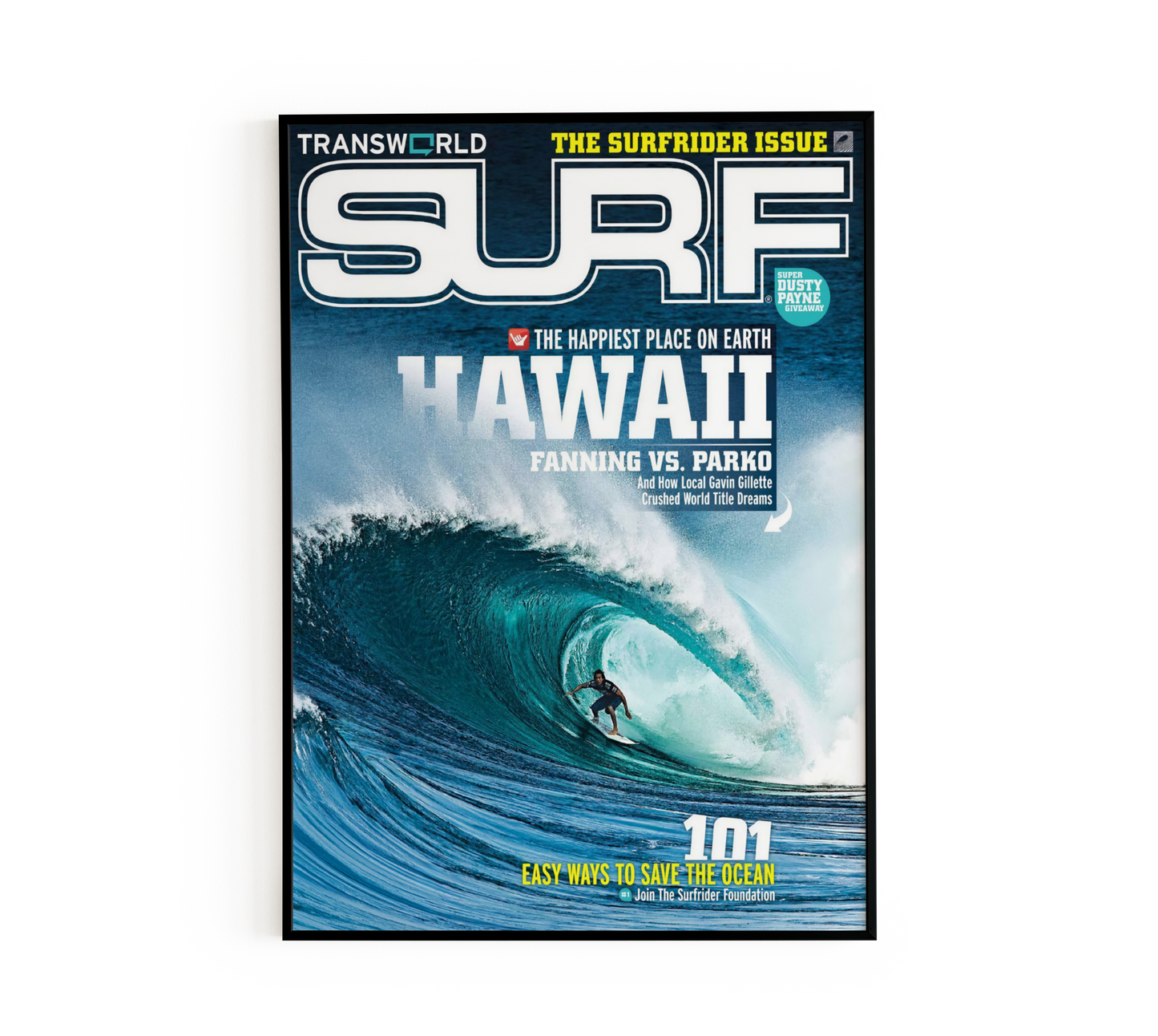 Vintage Hawaii Surfer Barrel Cover Poster