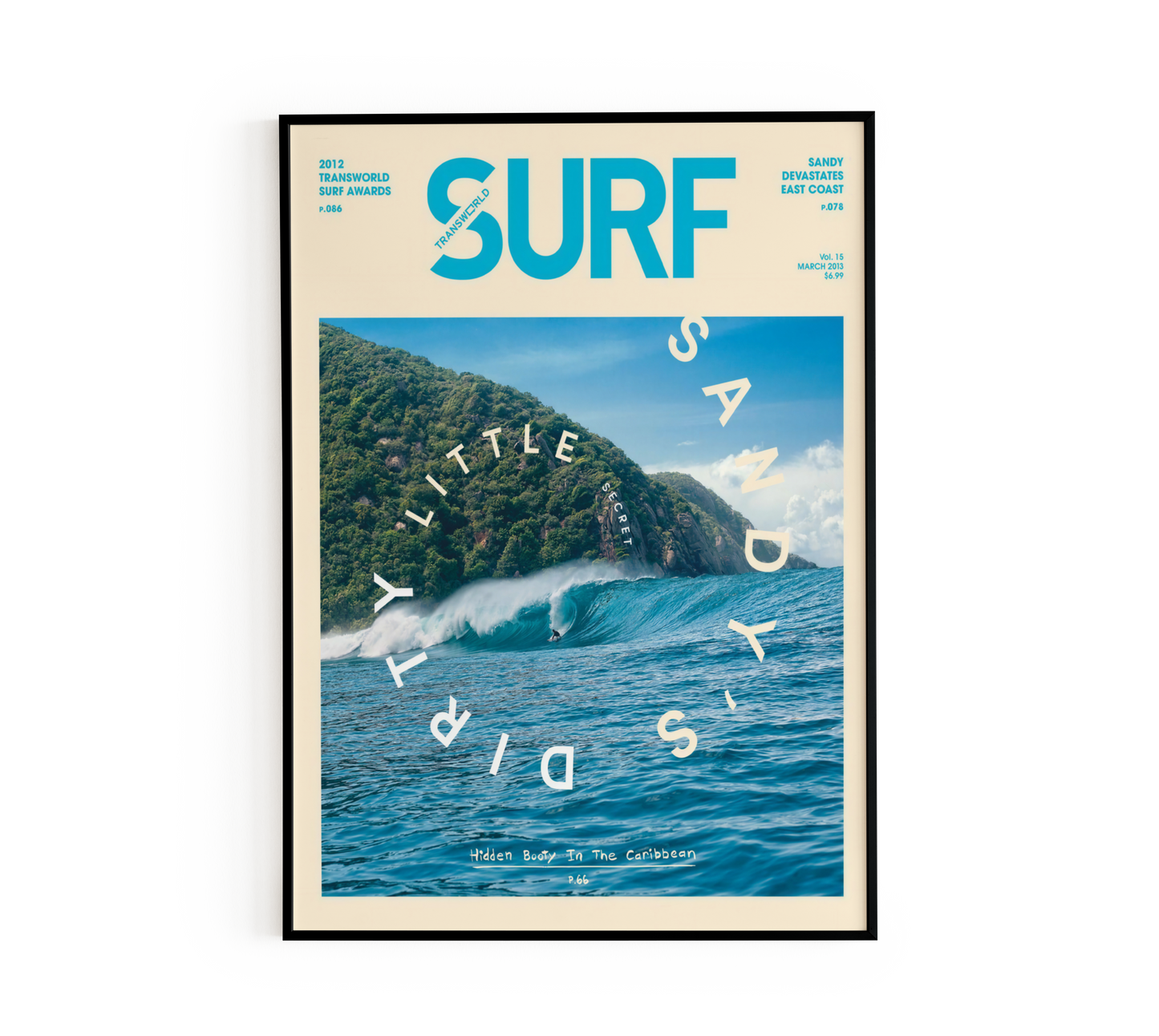 Surf Wave Retro Magazine Cover Poster