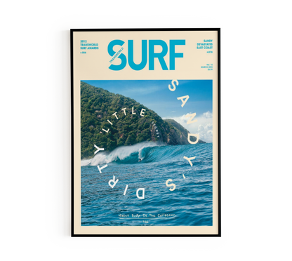 Surf Wave Retro Magazine Cover Poster