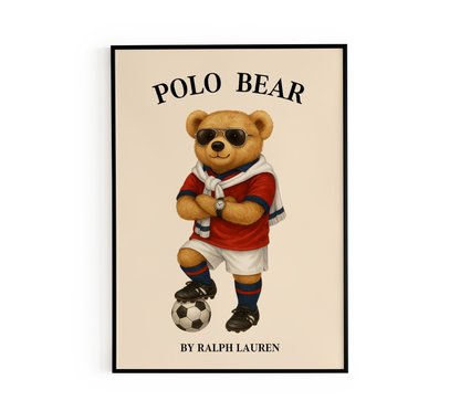 Football Soccer Bear Poster
