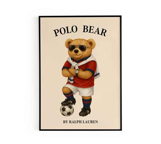 Football Soccer Bear Poster